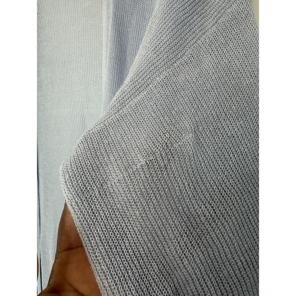 Eileen Fisher Cardigan Blue Basic Cable Knit Lightweight Open Front Duster Small - Picture 4 of 11